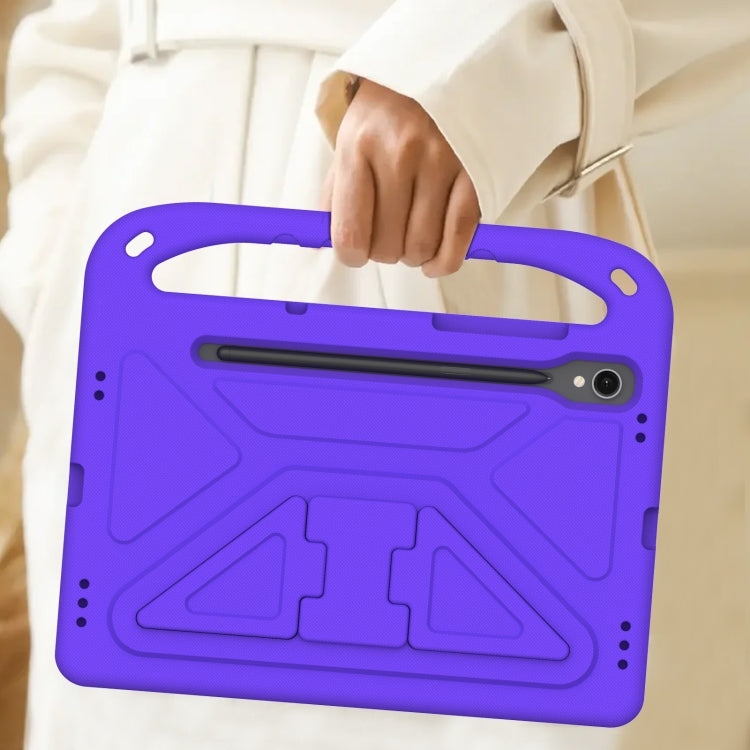 For Samsung Galaxy Tab S9 Handle EVA Shockproof Tablet Case with Holder(Purple) by buy2fix