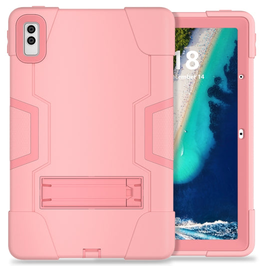 For Lenovo Tab M10 5G 10.6 inch Contrast Color Silicone PC Tablete Case with Holder(Rose Gold) - Lenovo by buy2fix | Online Shopping UK | buy2fix