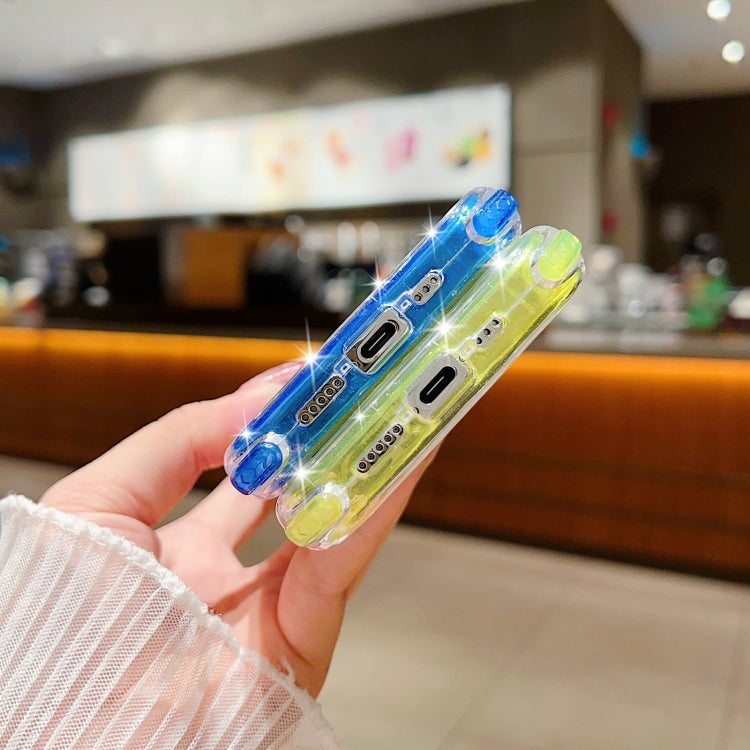 For iPhone 16 Glitter Powder 3-in-1 TPU + PC Phone Case(Blue) by buy2fix