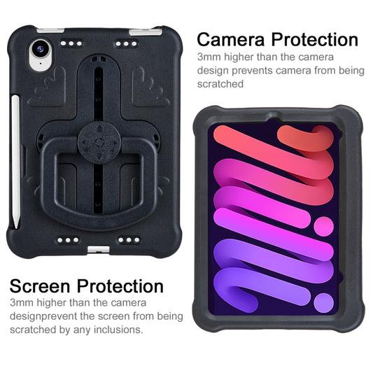 For iPad mini 6 2021 / mini 2024 Shield 360 Rotation Handle EVA Shockproof PC Tablet Case(Black) by buy2fix