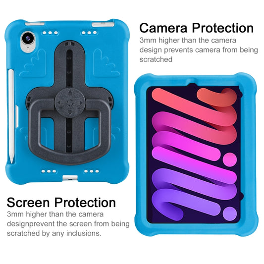 For iPad mini 6 2021 / mini 2024 Shield 360 Rotation Handle EVA Shockproof PC Tablet Case(Blue Black) - iPad mini 6 Cases by buy2fix | Online Shopping UK | buy2fix