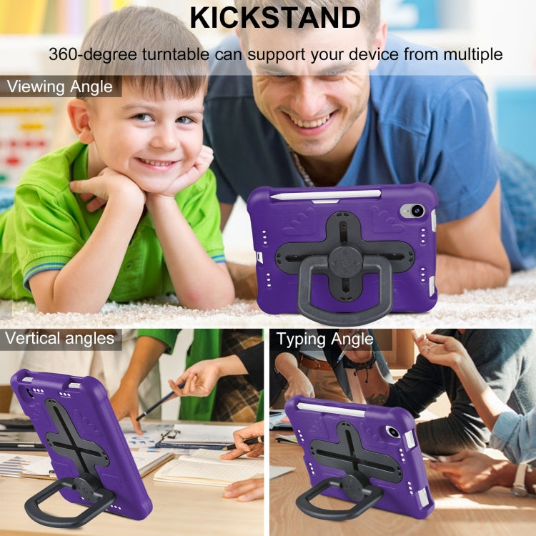 For iPad mini 6 2021 / mini 2024 Shield 360 Rotation Handle EVA Shockproof PC Tablet Case(Purple Black) - iPad mini 6 Cases by buy2fix | Online Shopping UK | buy2fix