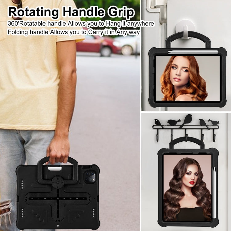 For iPad Air 11 2024 / 2025 Shield 360 Rotation Handle EVA Shockproof PC Tablet Case(Black) by buy2fix