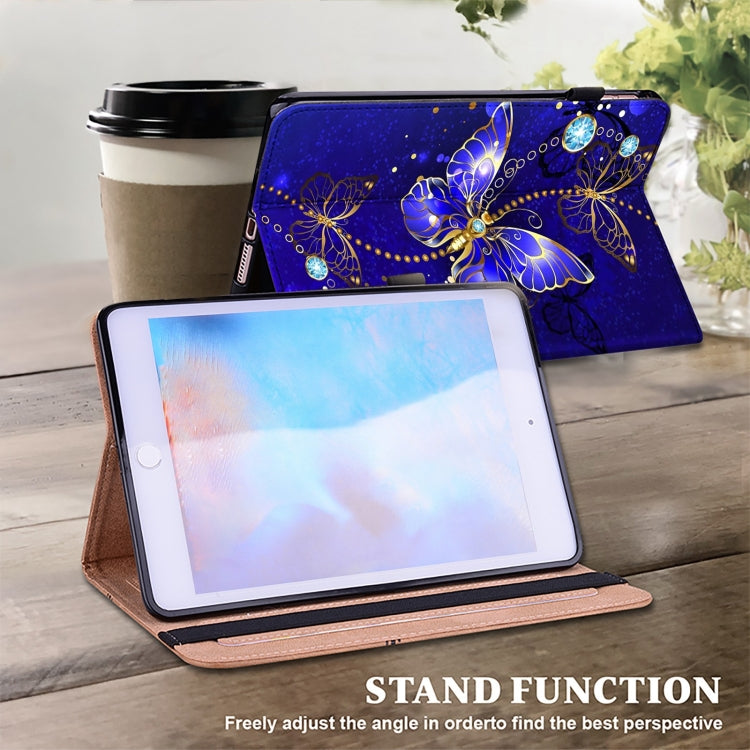 For Samsung Galaxy Tab S7 FE 12.4 Crystal Texture Painted Leather Tablet Case(Diamond Butterflies) - Galaxy Tab S7 FE by buy2fix | Online Shopping UK | buy2fix