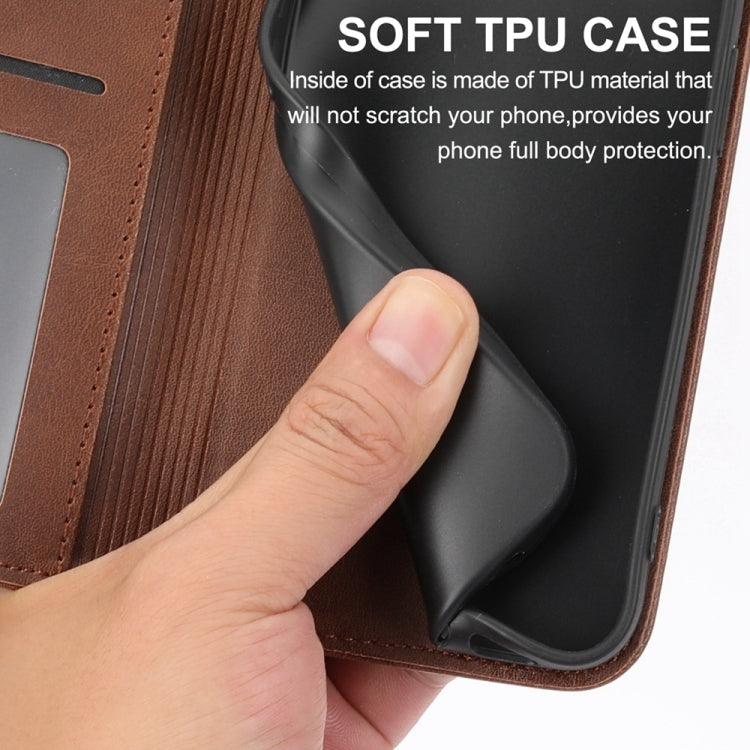 For Motorola Moto G Stylus 5G 2024 Cubic Grid Calf Texture Magnetic Leather Phone Case(Brown) by buy2fix