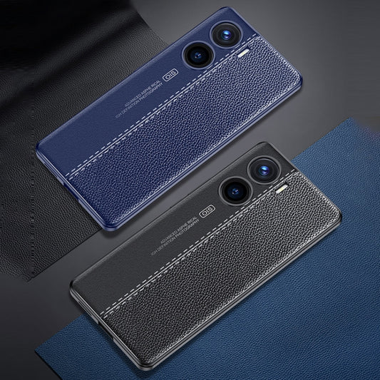 For vivo V29e Litchi Texture Shockproof TPU Phone Case(Black) by buy2fix