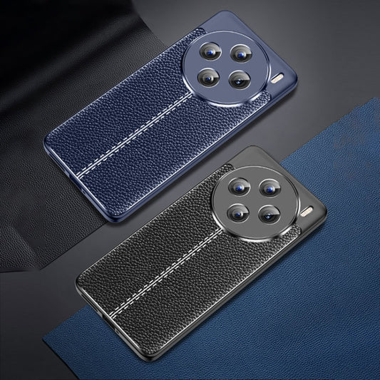 For vivo X100 Litchi Texture Shockproof TPU Phone Case(Blue) by imak