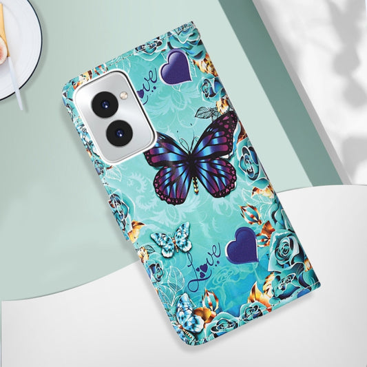For Motorola Moto G Power 5G 2024 Colored Drawing Pattern Plain Weave Leather Phone Case(Caring Butterfly) by buy2fix