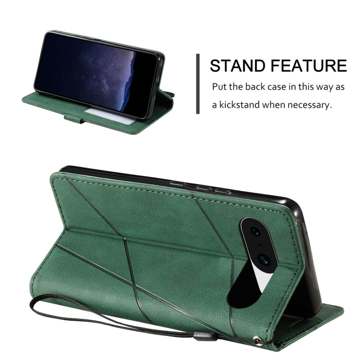 For Google Pixel 9 Skin Feel Splicing Leather Phone Case(Green) by buy2fix