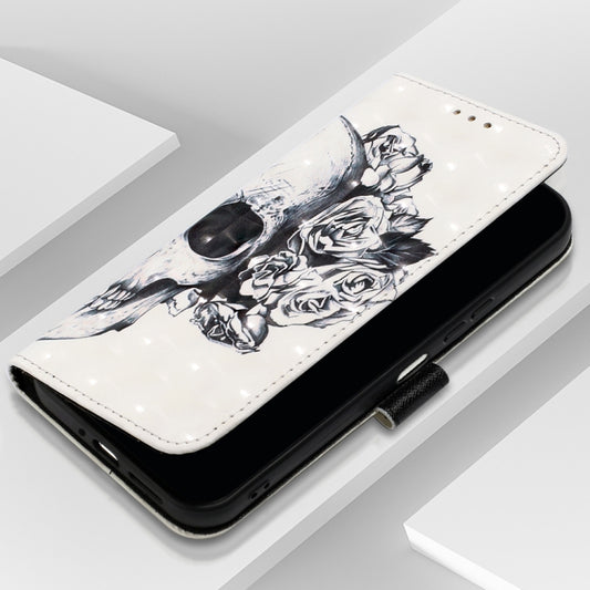 For Motorola Moto G Play 4G 2024 3D Painting Horizontal Flip Leather Phone Case(Skull) by buy2fix