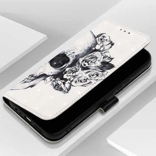 For Motorola Moto G Stylus 5G 2024 3D Painting Horizontal Flip Leather Phone Case(Skull) by buy2fix
