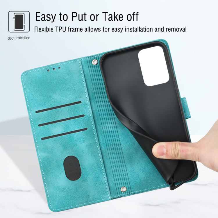 For Motorola Moto G Play 4G 2024 Skin Feel Embossed Leather Phone Case(Green) by buy2fix