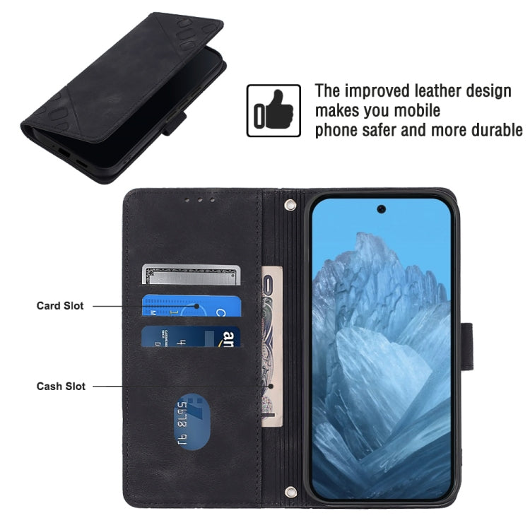 For Google Pixel 9 / 9 Pro Skin-feel Embossed Leather Phone Case(Black) by buy2fix