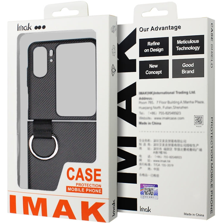 For Samsung Galaxy Z Flip5 5G imak Ruiyi Series Carbon Fiber Phone Case with Ring Holder by imak