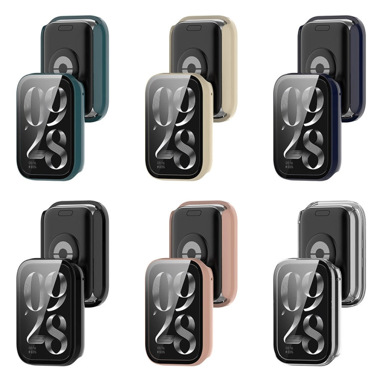 For Xiaomi Mi Band 8 Pro PC + Tempered Glass Film Integrated Watch Protective Case(Ivory White) by buy2fix