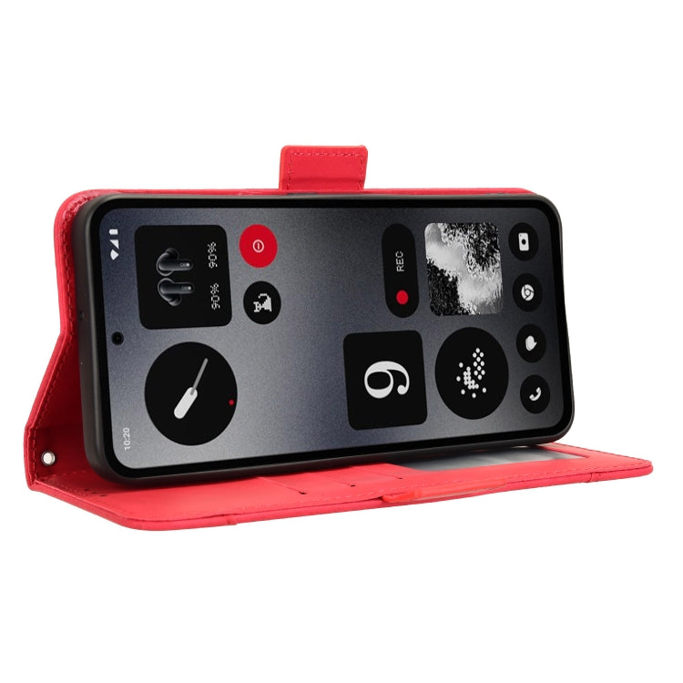 For Nothing CMF Phone 1 Skin Feel Calf Texture Card Slots Leather Phone Case(Red) - More Brand by buy2fix | Online Shopping UK | buy2fix