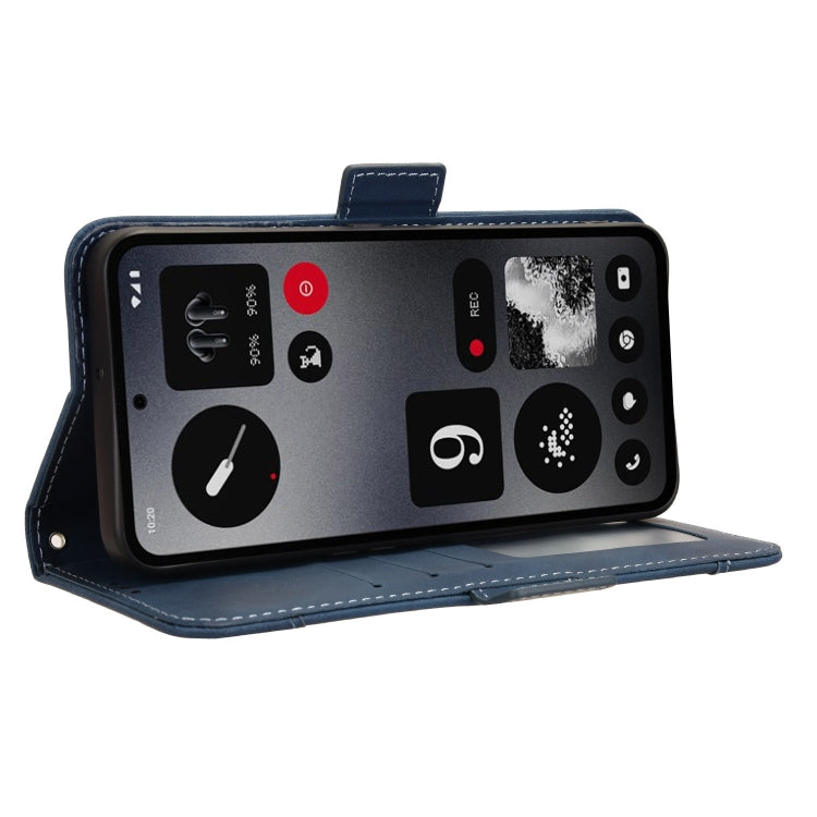 For Nothing CMF Phone 1 Skin Feel Calf Texture Card Slots Leather Phone Case(Blue) - Nothing Cases by buy2fix | Online Shopping UK | buy2fix