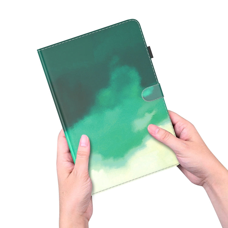 For Lenovo Tab M11 / Xiaoxin Pad 11 2024 Watercolor Pattern Flip Leather Tablet Case(Cyan Green) by buy2fix