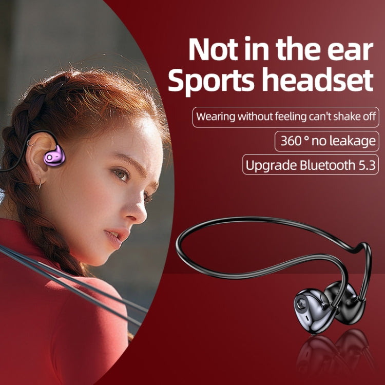 A59 Open Air Conduction Built-in Microphone Wireless Bluetooth Neckband Earphone(Purple) by buy2fix