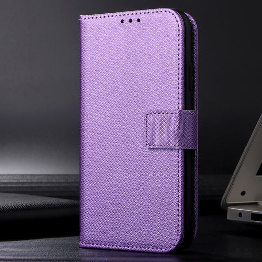 For iPhone 16 Pro Max Diamond Texture Leather Phone Case(Purple) by buy2fix