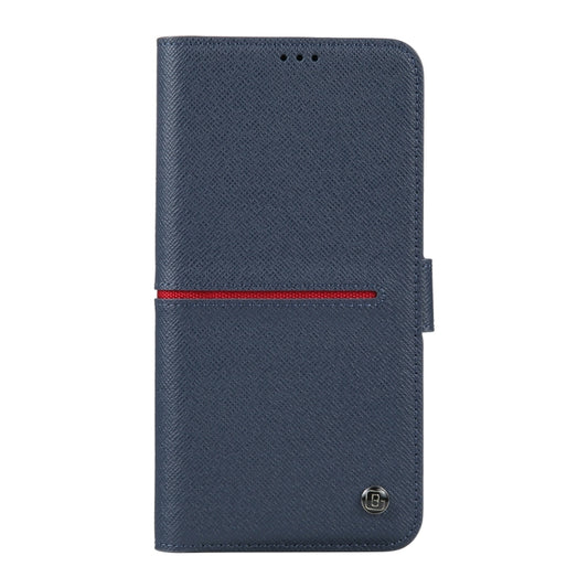 For iPhone 15 Pro Max GEBEI Top-grain Horizontal Flip Leather Phone Case(Blue) by GEBEI