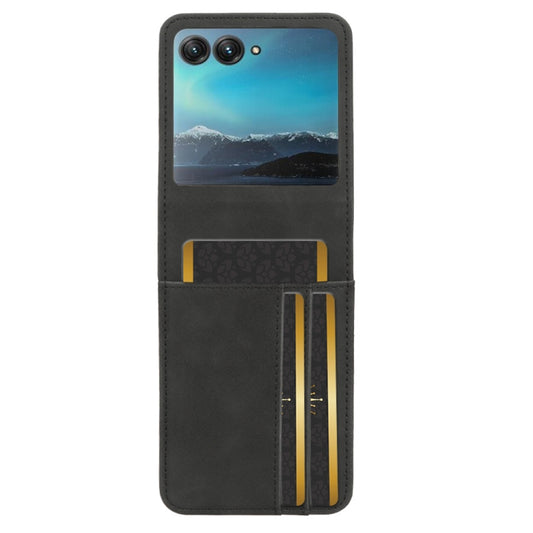 For Motorola Razr 40 Ultra Skin Feel Card Slot Leather Phone Case(Black) by buy2fix