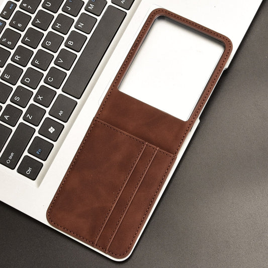 For Motorola Razr 50 Ultra Skin Feel Card Slot Leather Phone Case(Brown) by buy2fix