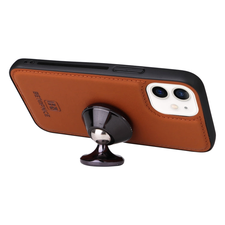 For iPhone 12 mini BETOPNICE BN-005 2 in 1 Detachable Imitate Genuine Leather Phone Case(Brown) - iPhone 12 mini Cases by BETOPNICE | Online Shopping UK | buy2fix