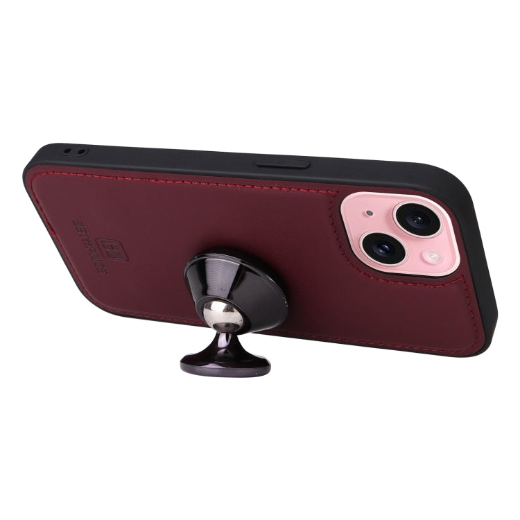 For iPhone 15 BETOPNICE BN-005 2 in 1 Detachable Imitate Genuine Leather Phone Case(Wine Red) - iPhone 15 Cases by BETOPNICE | Online Shopping UK | buy2fix