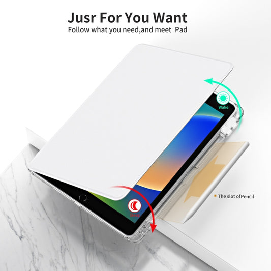 For iPad 10.2 2021 / 2020 360 Rotation Detachable Clear Acrylic Leather Tablet Case(Grey) - iPad 10.2 Cases by buy2fix | Online Shopping UK | buy2fix