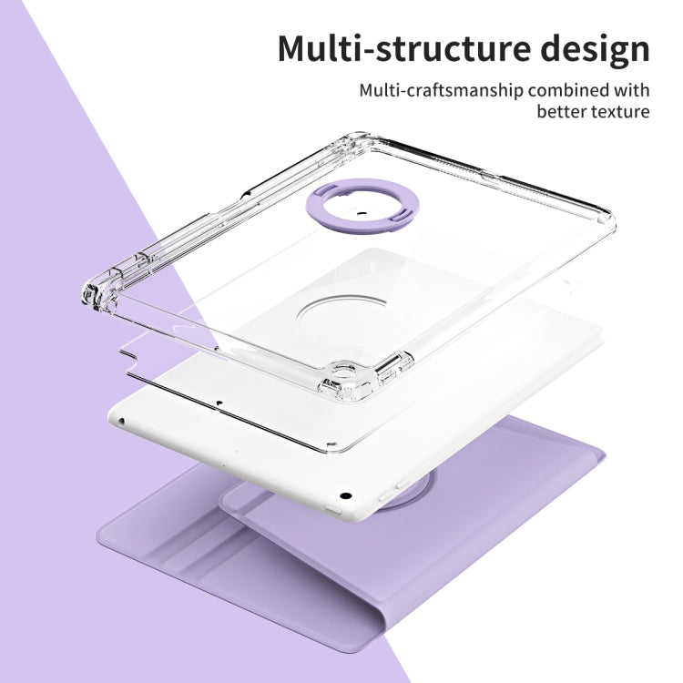 For iPad Pro 9.7 / 9.7 2018 / 2017 360 Rotation Detachable Clear Acrylic Leather Tablet Case(Light Purple) - iPad 9.7 (2018) & (2017) Cases by buy2fix | Online Shopping UK | buy2fix