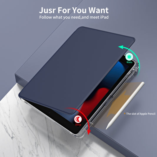 For iPad Pro 9.7 / 9.7 2018 / 2017 360 Rotation Detachable Clear Acrylic Leather Tablet Case(Dark Blue) - iPad 9.7 (2018) & (2017) Cases by buy2fix | Online Shopping UK | buy2fix