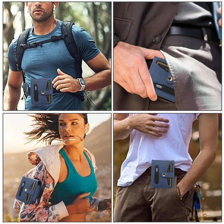 For Samsung Galaxy Z Flip5 Multifunctional Folding Phone Leather Case(Blue) - Galaxy Z Flip5 Cases by buy2fix | Online Shopping UK | buy2fix