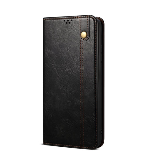 For Xiaomi Redmi Turbo 3 Oil Wax Crazy Horse Texture Leather Phone Case(Black) by buy2fix