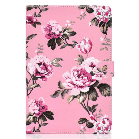 For 7 inch Universal Colored Drawing Pattern Horizontal Flip PU Leather Case with Holder & Card Slots(Pink Flowers) - 7 inch by buy2fix | Online Shopping UK | buy2fix
