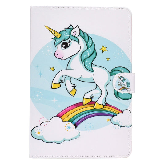 For 8 inch Universal Colored Drawing Pattern Horizontal Flip PU Leather Case with Holder & Card Slots(Unicorn) - 8 inch by buy2fix | Online Shopping UK | buy2fix