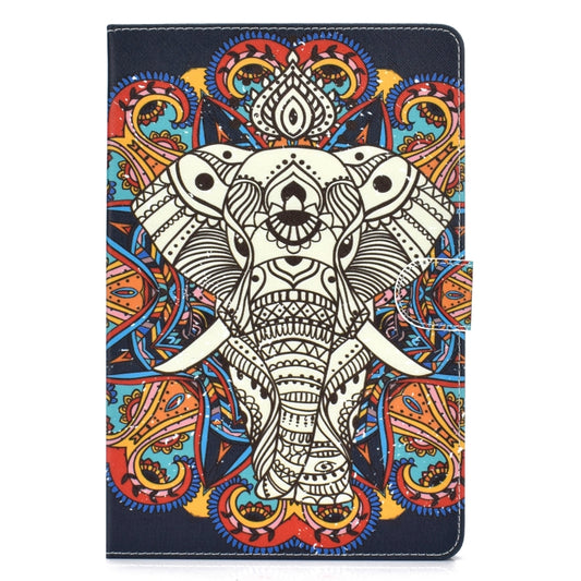 For 10 inch Universal Colored Drawing Pattern Horizontal Flip PU Leather Case with Holder & Card Slots(Colorful Elephant) - 10 - 11 inch by buy2fix | Online Shopping UK | buy2fix