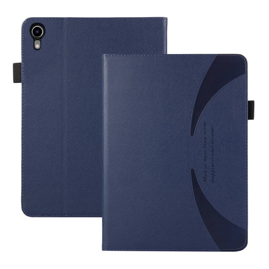 For iPad mini 6 / mini 2024 Litchi Texture Leather Sucker Tablet Case(Dark Blue) - iPad mini 6 Cases by buy2fix | Online Shopping UK | buy2fix