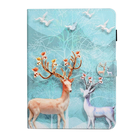 For iPad 9.7 (2017/2018) & Air 2 & Air & iPad Pro 9.7 Colored Drawing Pattern Horizontal Flip PU Leather Case with Holder & Card Slot & Sleep / Wake-up Function(Sika Deer) - iPad 9.7 (2018) & (2017) Cases by buy2fix | Online Shopping UK | buy2fix