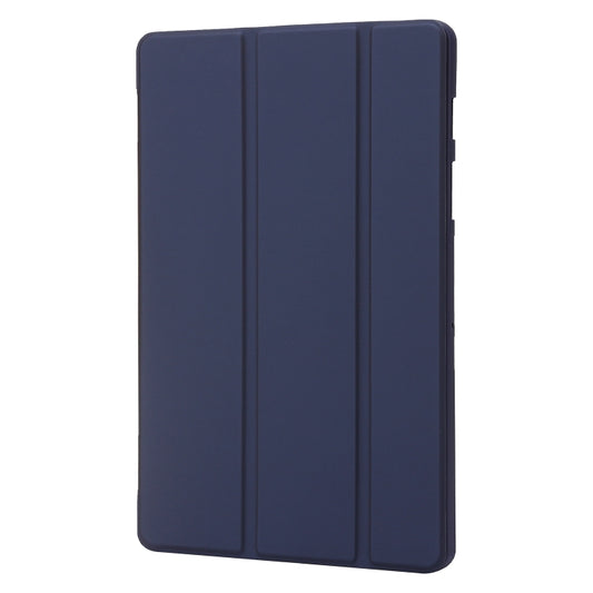For Samsung Galaxy Tab S10 FE / S9 FE / S9 3-Fold Holder Silicone Leather Tablet Case(Dark Blue) by buy2fix