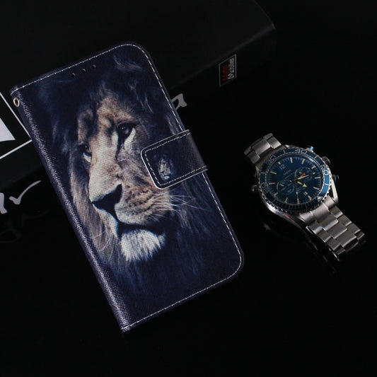 For Motorola Moto G Power 5G 2024 Coloured Drawing Flip Leather Phone Case(Lion) by buy2fix