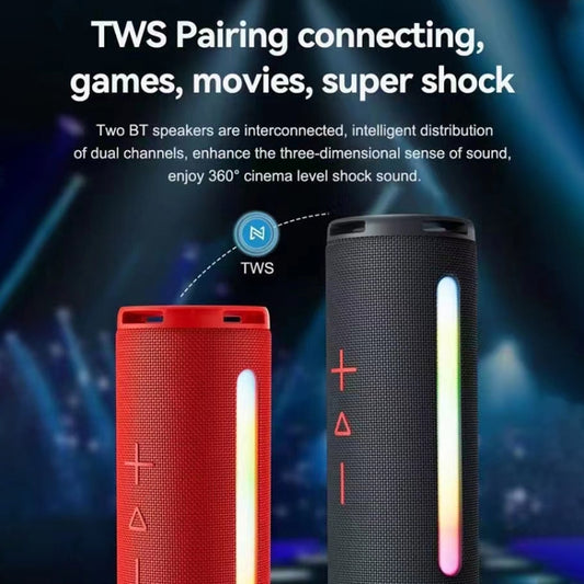 T&G TG374 Portable 3D Stereo Bluetooth Speaker Subwoofer Support FM / TF Card / RGB Light(Red) - Desktop Speaker by T&G | Online Shopping UK | buy2fix
