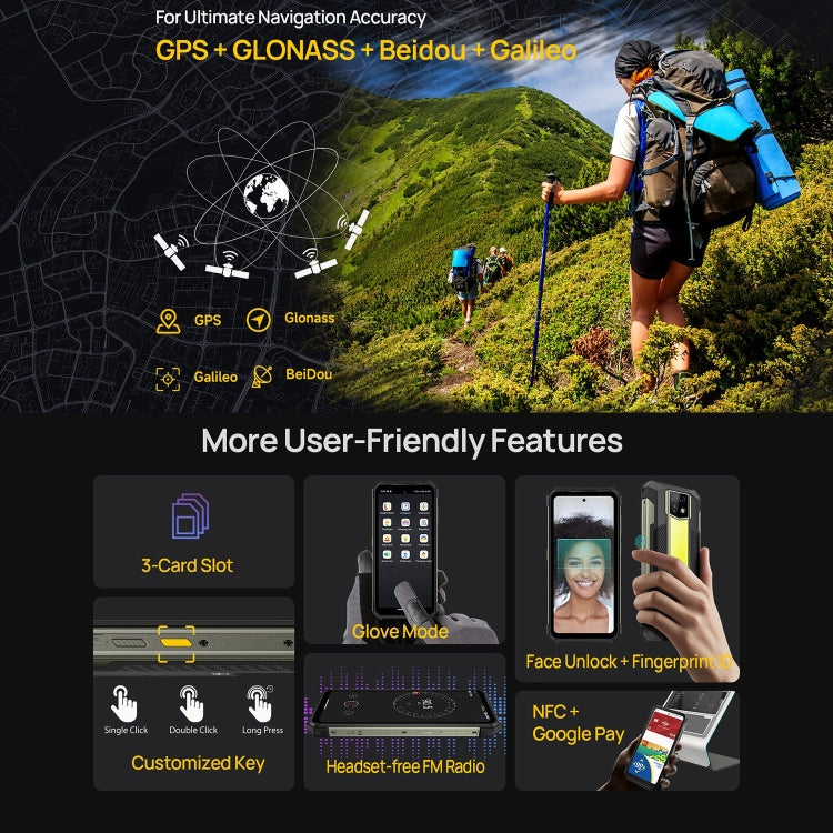 Ulefone Armor 24, 12GB+256GB, Rugged Phone, Side Fingerprint, 22000mAh, 6.78 inch Android 13 MediaTek Helio G96 Octa Core, Network: 4G, NFC(Black) by Ulefone