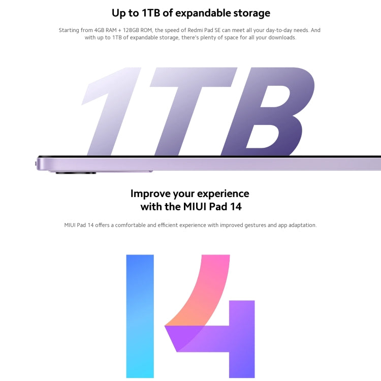 Xiaomi Redmi Pad SE 11 inch, 8GB+128GB, MIUI Pad 14 OS Qualcomm Snapdragon 680 Octa Core, Not Support Google Play(Purple) by Xiaomi