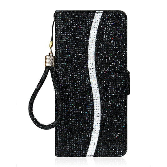 For iPhone 16 Pro Glitter Powder Filp Leather Phone Case(Black) by buy2fix