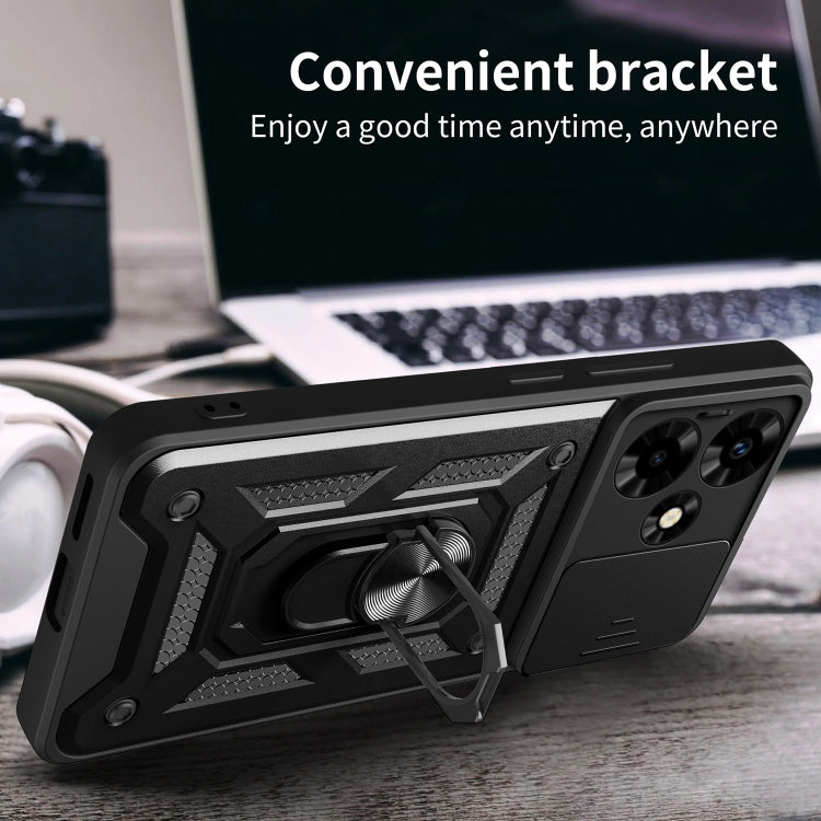 For Infinix Hot 30 Sliding Camera Cover Design TPU+PC Phone Case(Silver) by buy2fix