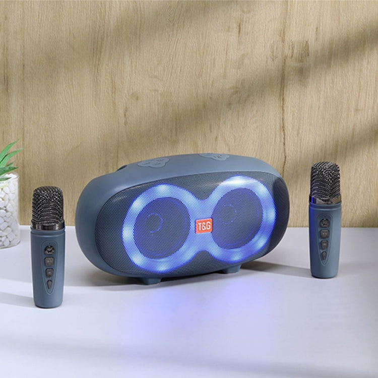 T&G TG542 LED Flash Wireless Bluetooth Karaoke Speaker with Microphone(Light Blue) - Desktop Speaker by T&G | Online Shopping UK | buy2fix