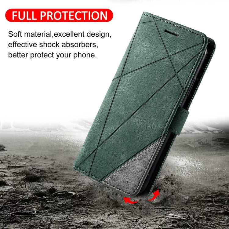For iPhone 16 Pro Skin Feel Splicing Leather Phone Case(Green) by buy2fix