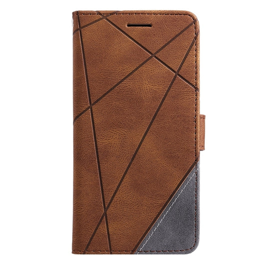 For iPhone 16 Skin Feel Splicing Leather Phone Case(Brown) by buy2fix