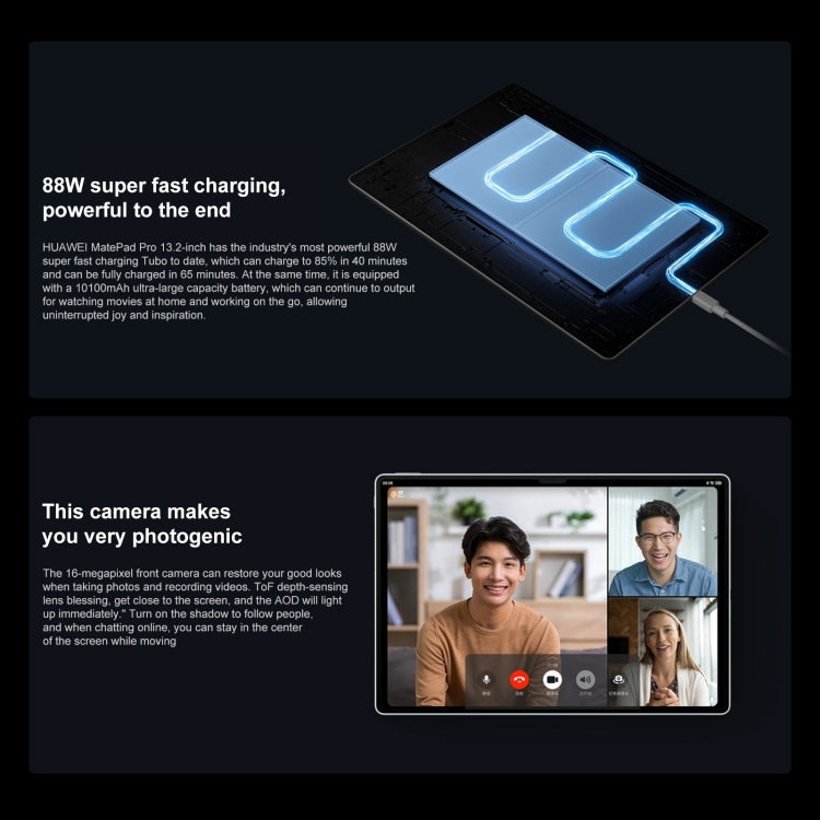 HUAWEI MatePad Pro 13.2 inch WiFi, 12GB+256GB, HarmonyOS 4 Hisilicon Kirin 9000S 12-core, Not Support Google Play(Cyan) by Huawei